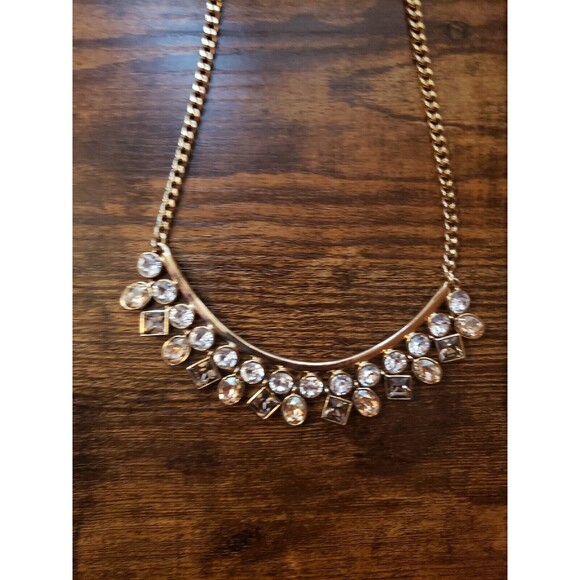Givenchy Gold tone Statement Necklace Rhinestone Dangle Collar Chain Runway - Picture 7 of 16